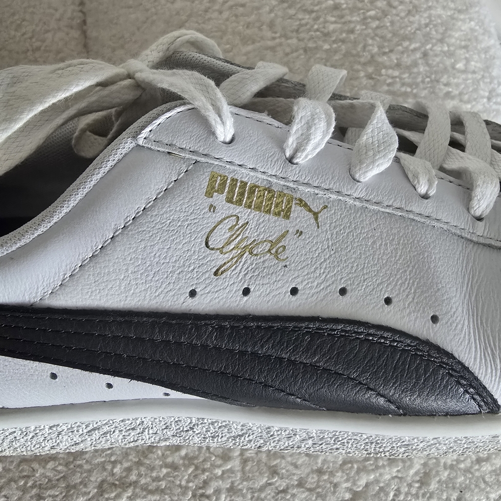 Puma Clyde Core, Gold Foil, Men's Black & White Sneakers SZ 10 - Picture 12 of 12